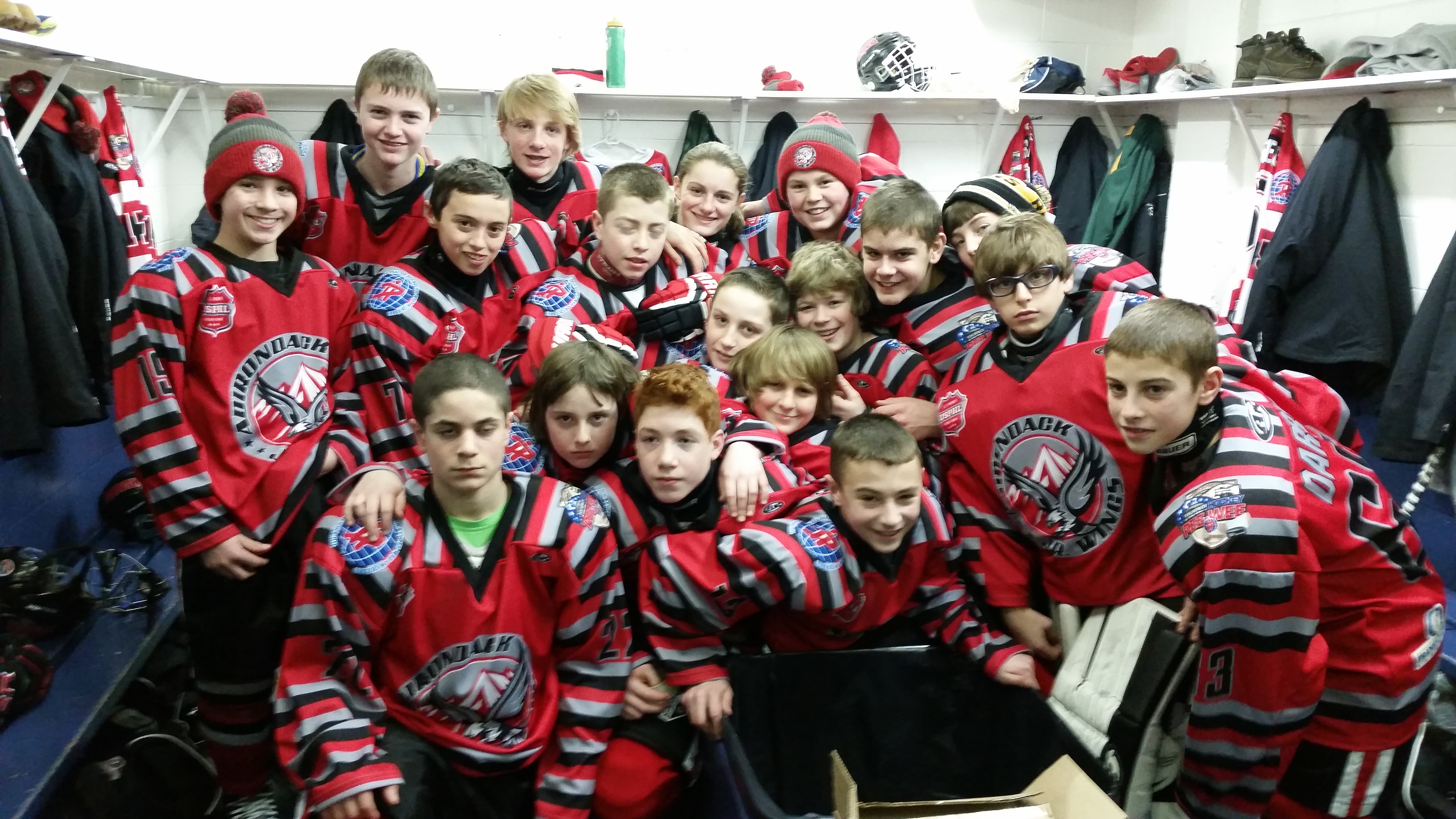 hockey-hut team huddle