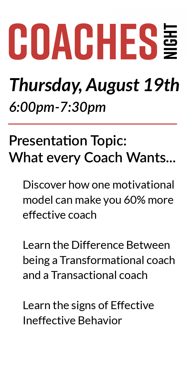coaches night