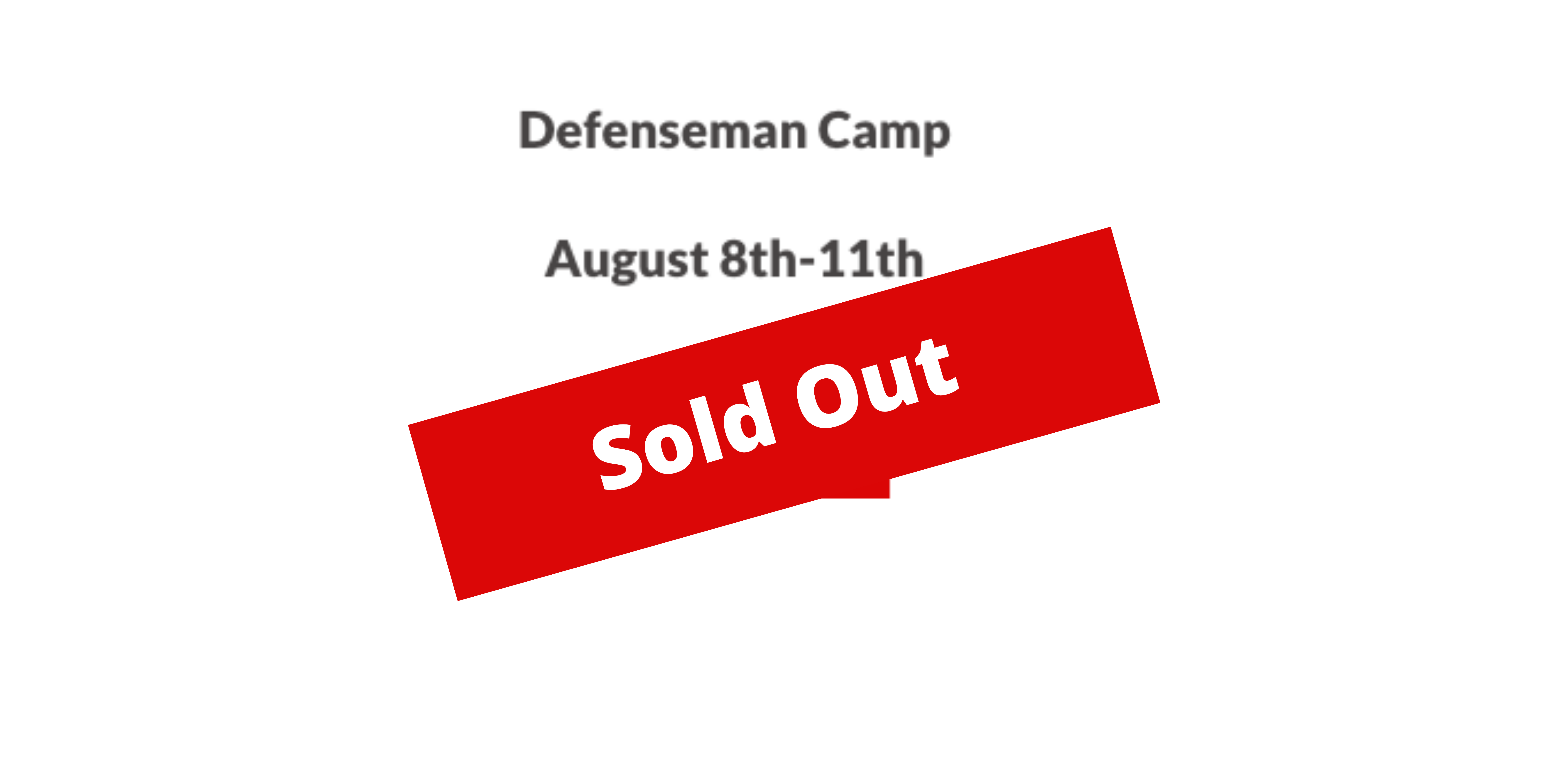 defenseman camp - sold out